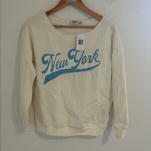 Mighty fine Sweatshirt with Blue 'New York' Print